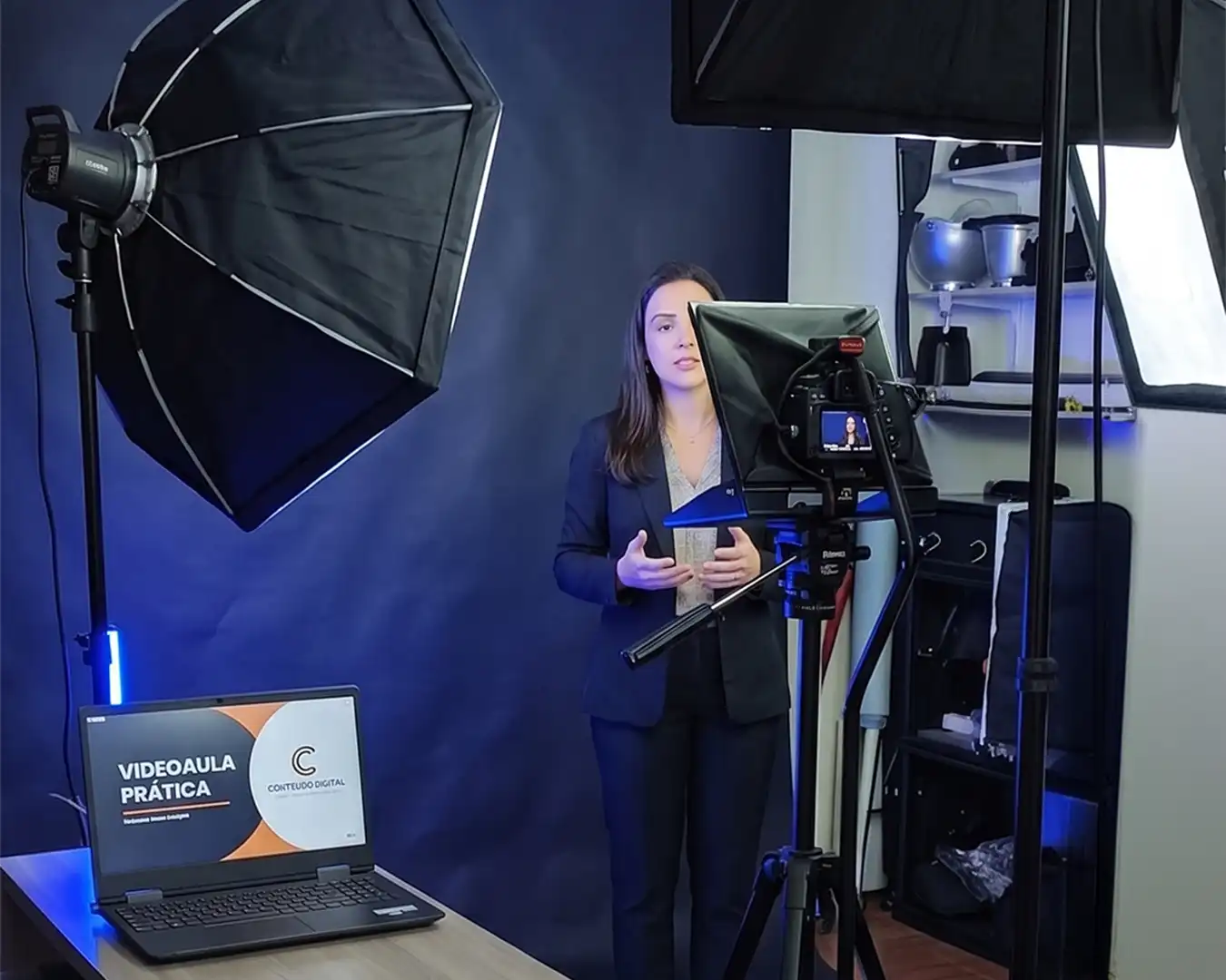 Estrutura de iluminação para fotografia no GF Studio